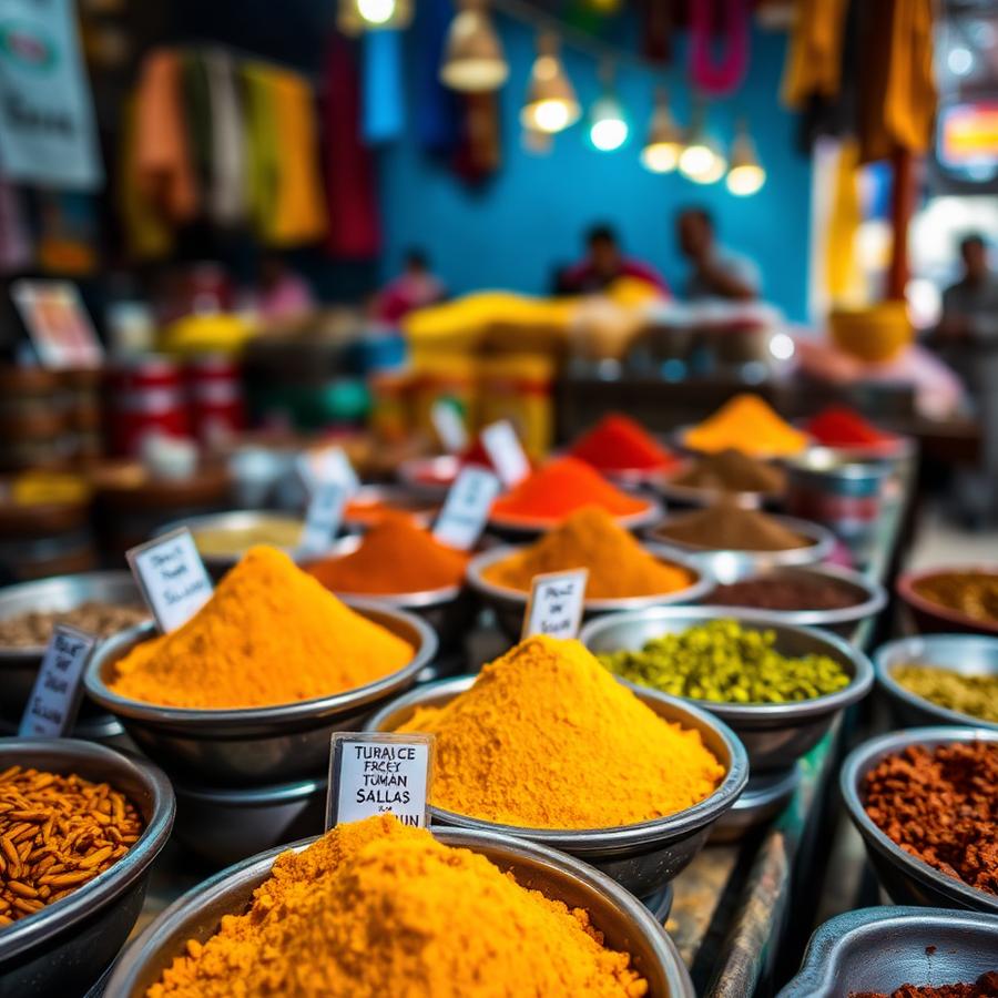 Gewürze auf einem Markt in Kerala