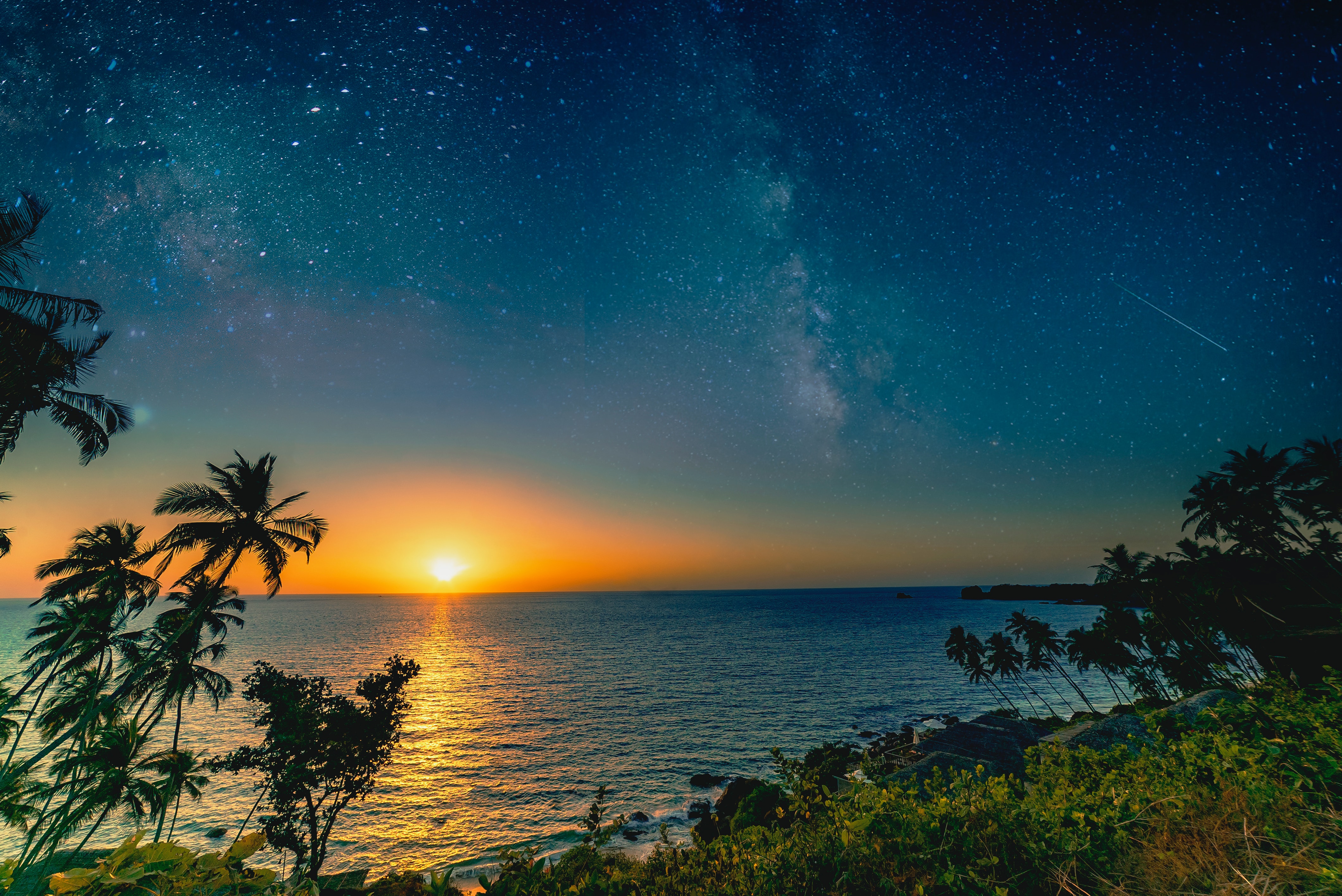 Goa sunset starry sky